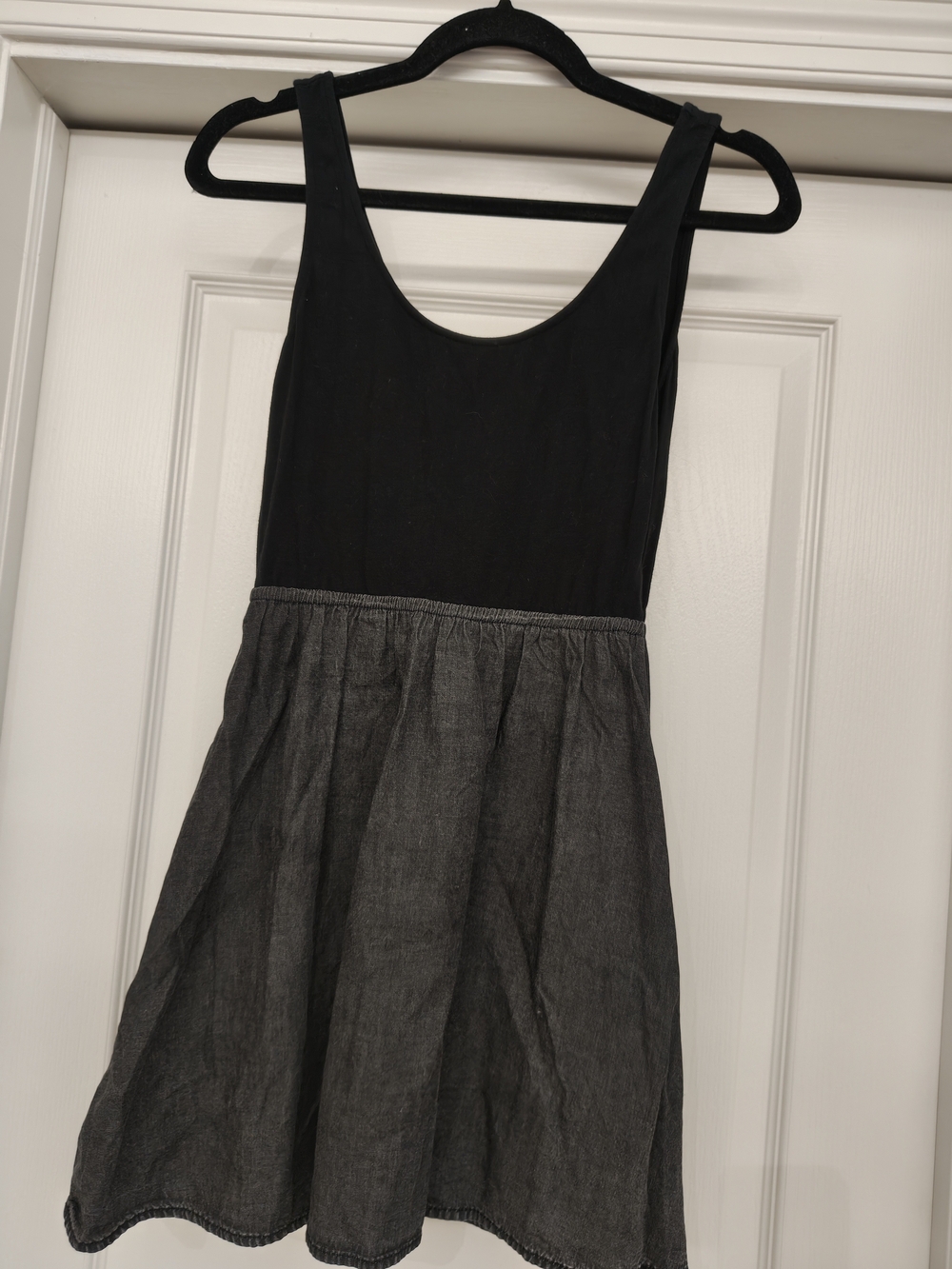 Y2K H&M Black Tank Top with Charcoal Skirt Mini Dress